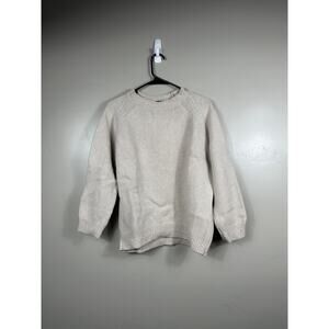 A.P.C. Women’s 100% Wool Sweater Crewneck 3/4 Sleeve Cream Size Large